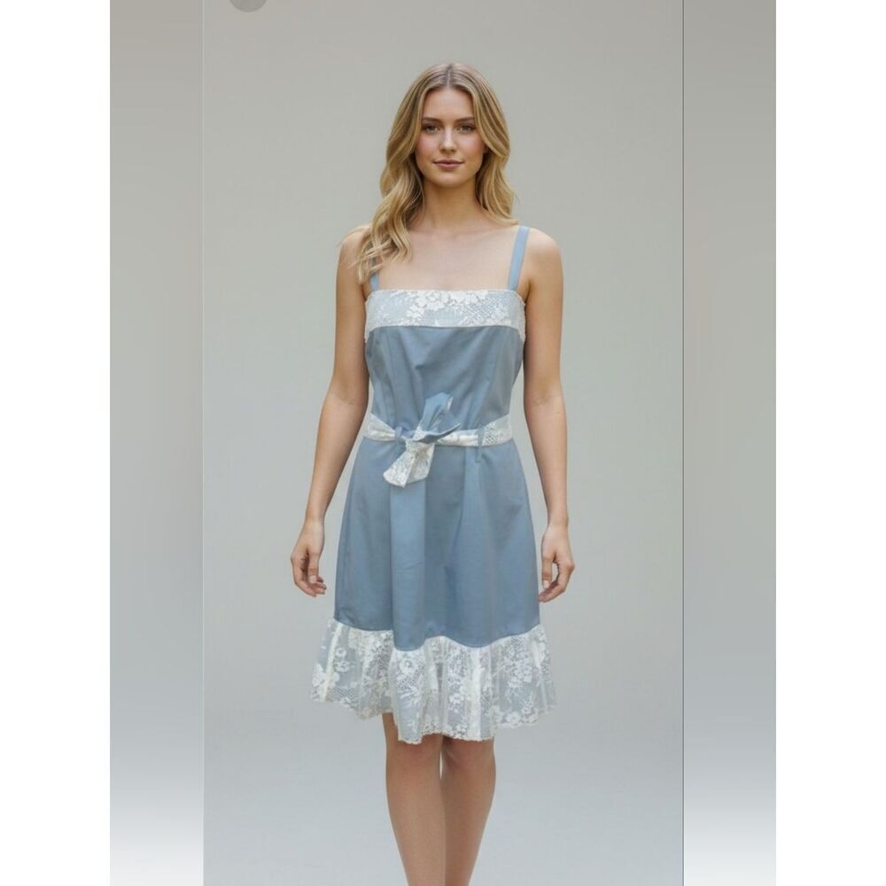NWT Blue Lace Trim Dress